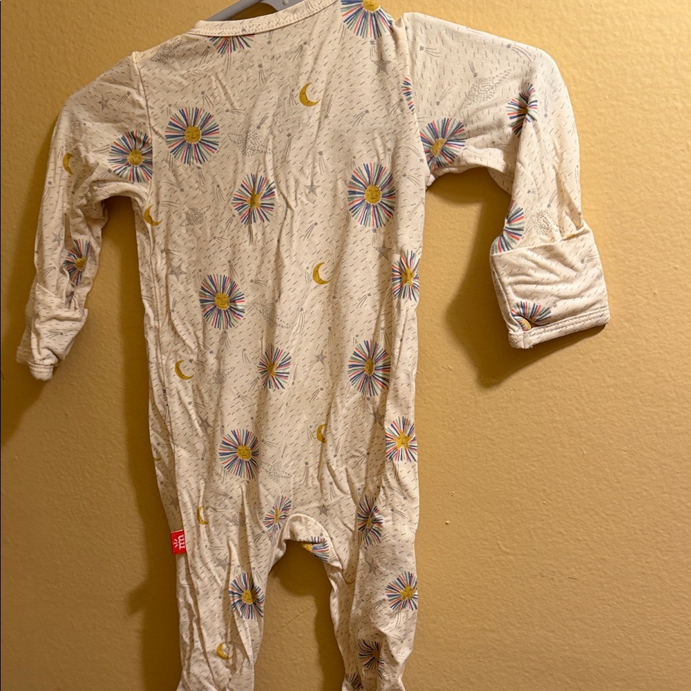 Magnetic Me Cream Footed One-Piece with Colorful Burst Print - Picture 3 of 3